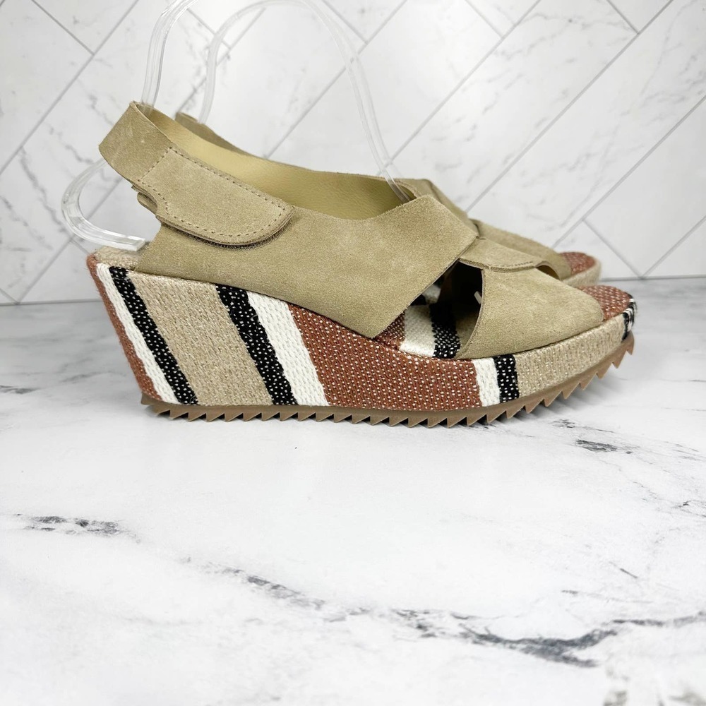 Pedro Garcia Fenen Leather Wedge Sandal Size EU 39.5 Oak Castro Santa Fe